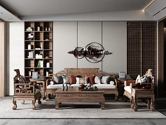 New Chinese Living Room 3d model