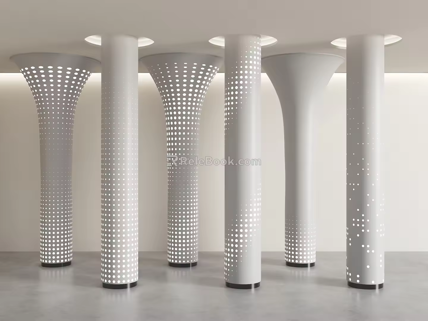 Hollow Cylinder Transparent Column Random Hole Luminous Column Science and Technology Sense Decorative Column Gradient Perforated Column Decorative Column 3d model