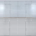 Modern Glass Partition With Patterned Lines For Contemporary Interior Space Design 3d model
