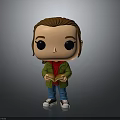 Cartoon Vinyl Figure With Brown Hair Big Eyes Green Jacket And Red Book