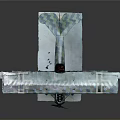 Space Themed Biplane Model With Camouflage Pattern And Cross Symbol On Platform