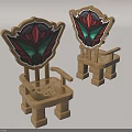 Wooden Kids' Chairs With Vibrant Red Green Purple Decorative Backrest Design