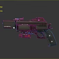 Futuristic Sci Fi Pistol With Red Accents Scope And Advanced Tech Design 3d model