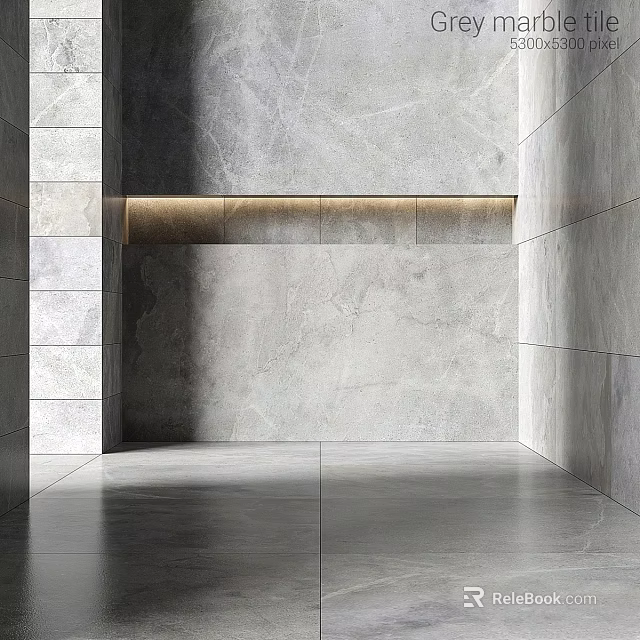 Textured Gray Stone Interior With Modern Metal Decorative Component And Floor 3d model 