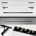 Modern Linear Downlights and Spotlights with Sleek Black and Gold Design for Ceiling Mounting
