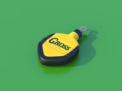Yellow and Black Gross Measuring Tape Hardware Tool on Green Background 3d model