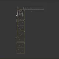 Industrial Metal Tower Construction With Elevated Platform And Hanging Cables
