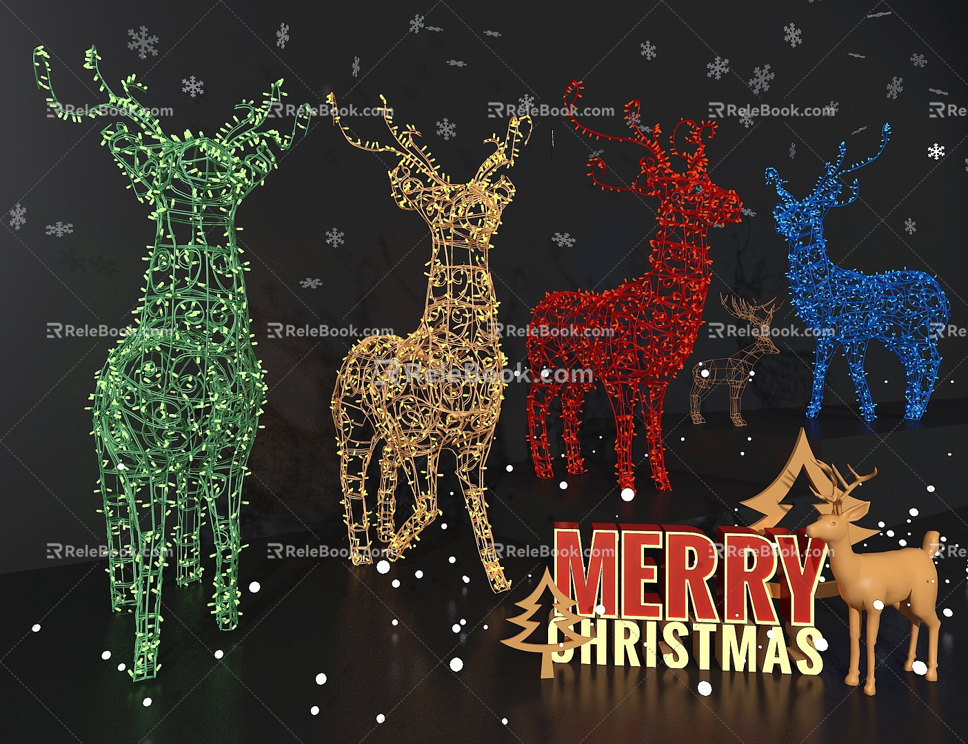 Elk Christmas Beauty Chen 3d model