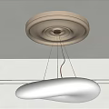 Modern Minimalist White Pendant Light With Irregular Shape Hanging From Ceiling