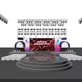 Bright Stage Setup With Blue Lights Round Steps And Performance Lighting Effects 3d model