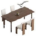 Dining table and chair combination 3d model