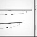 Outdoor Strip Lights With White Brackets And Hanging Wires For Illumination