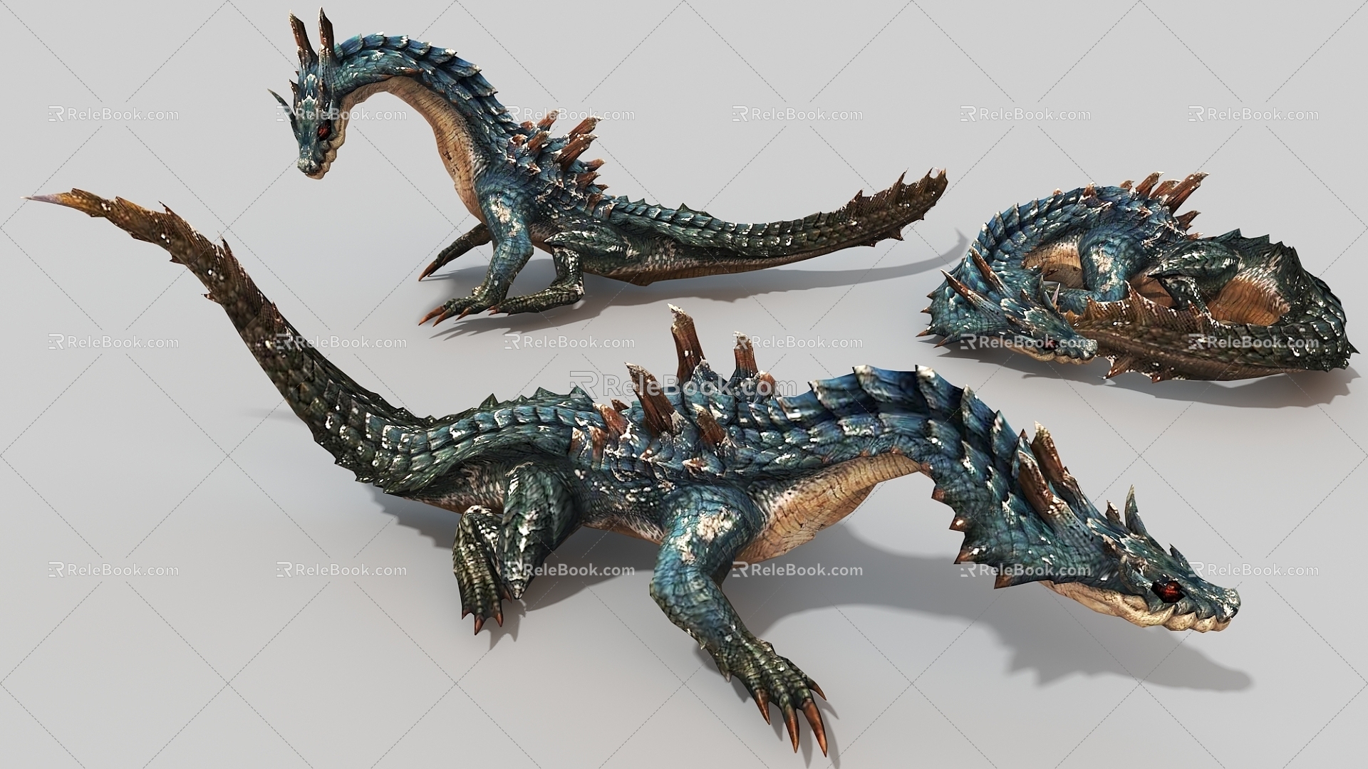 Toothylosaurus Creeping Dragon Beast Meat Eater Dragon Ancient Monster Game Character Virtual Creatures 3d model