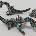 Toothylosaurus Creeping Dragon Beast Meat Eater Dragon Ancient Monster Game Character Virtual Creatures 3d model