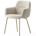 Elegant Beige Accent Chair With Soft Velvet Upholstery And Golden Metal Legs