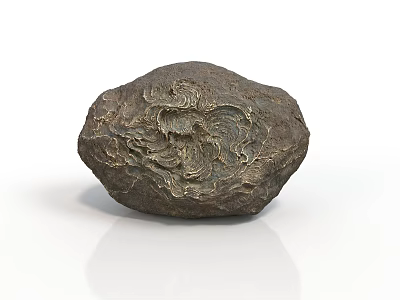 Wooden Stone Carving Artwork With Intricate Patterns And Natural Textures 3d model