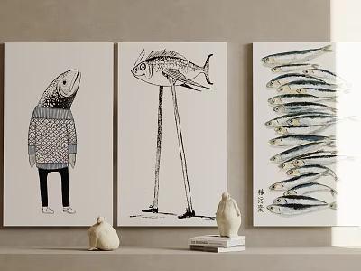 Modern Animal Painting Decorative Painting 3d model