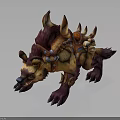 Fantasy Character Riding Mythical Creature With Horns Fur And Decorative Details