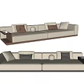Modern Multi-person Sofa Combination Sofa Leather Art Sofa Three-seat Sofa Module Sofa 3d model