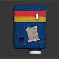 Sangy Blue Electronic Device With Red Yellow Stripes Time Display And Projection Lens