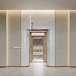 modern elevator lobby 3d model
