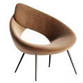Modern Accent Chair with Gray Woven Mesh Design and Brown Upholstery on Black Metal Legs