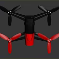 Sleek Black And Red Quadcopter Drone With Modern Design And Rotors