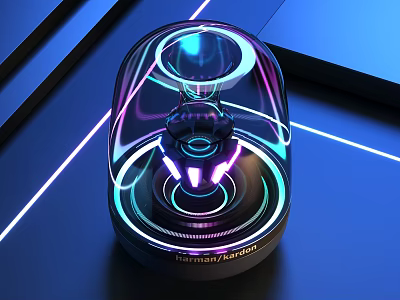 Harman Kardon Headphone Speaker With Transparent Dome And Colorful LED Lights 3d model