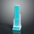 Modern Skyscraper With Blue Glass Facade And Tower Structure Contemporary Design