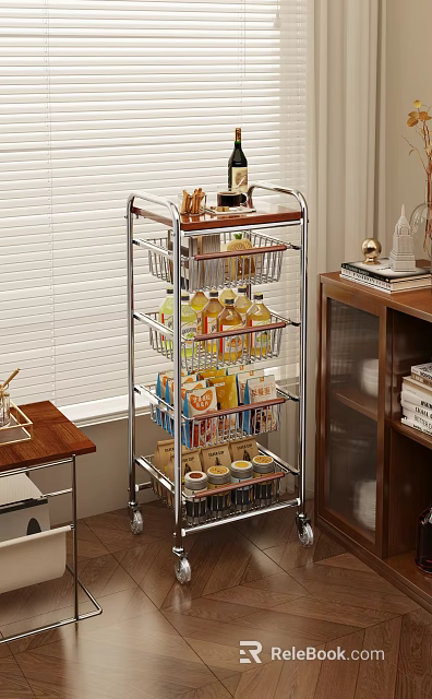 Sturdy Metal Multi Layer Pet Cage With Storage Shelves For Small Pets Indoor 3d model 