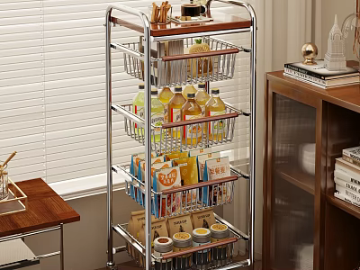 Sturdy Metal Multi Layer Pet Cage With Storage Shelves For Small Pets Indoor 3d model