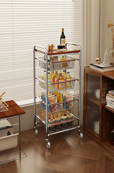 Sturdy Metal Multi Layer Pet Cage With Storage Shelves For Small Pets Indoor 3d model
