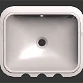 White Square Modern Ceramic Wash Basin With Smooth Surface And Drain Hole Design