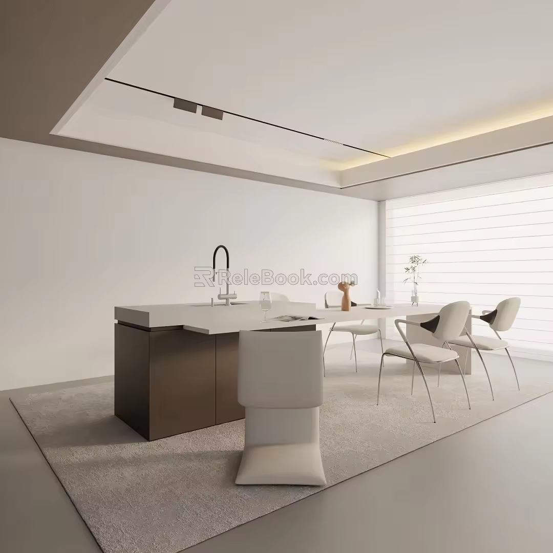 Modern table combination 3d model
