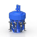 Heavy Duty Blue Circular Industrial Equipment With Mechanical Arms And Vertical Pipe