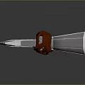 Double Edged Axe With Silver Metal Head And Brown Wooden Handle