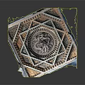 Traditional Carved Decorative Panel With Intricate Geometric Patterns And Relief Designs