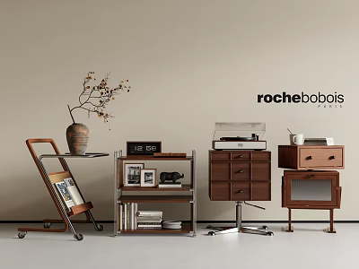 In the ancient times, the ancient style of the side, the corner, the shelf, the storage cabinet, the bedside table, the trolley, the record player 3d model