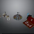 Colorful Tea Set Display With Teapot Cups Tray Sugar Jar And Open Box