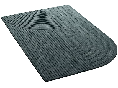 Stylish Gray Shower Sauna Mat Featuring Wavy And Striped Patterns For Bathroom 3d model
