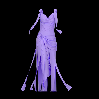 Women's Long Dress Evening Gown 3d model Women's Long Dress Evening Gown 3d model