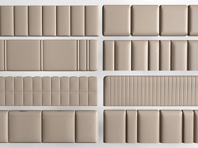 Beige Decorative Wall Panels With Various Textured Arrangements And Designs 3d model
