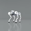 White Quadruped Electronic Robot Featuring Mechanical Legs And Smart Design
