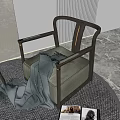 New Chinese Style Casual Sofa Combination Casual Sofa Coffee Table 3d model