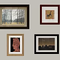 Framed Wall Art Collection Featuring Forest Giraffe Portrait And City Silhouette