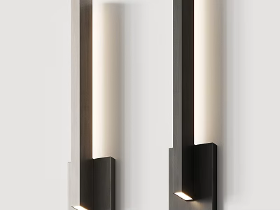 Modern Minimalist Vertical Wall Sconces With Black Metal Frame And Soft Warm Light 3d model