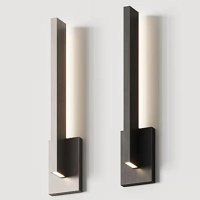 Modern Minimalist Vertical Wall Sconces With Black Metal Frame And Soft Warm Light 3d model