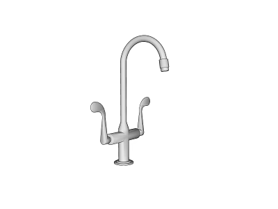 Simple Modern Dual Handle Faucet Featuring Curved Spout And Smooth Operation For Sink 3d model