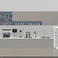 Modern Pantry Interior With Bright Design White Cabinets Coffee Machine Water Dispenser And Shelves