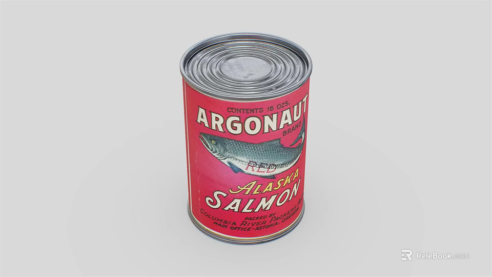 Argonaut Premium High Quality Tasty Alaska Salmon Canned Fish Product 3d model 